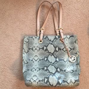 Leather snake print Michael Kors shoulder bag